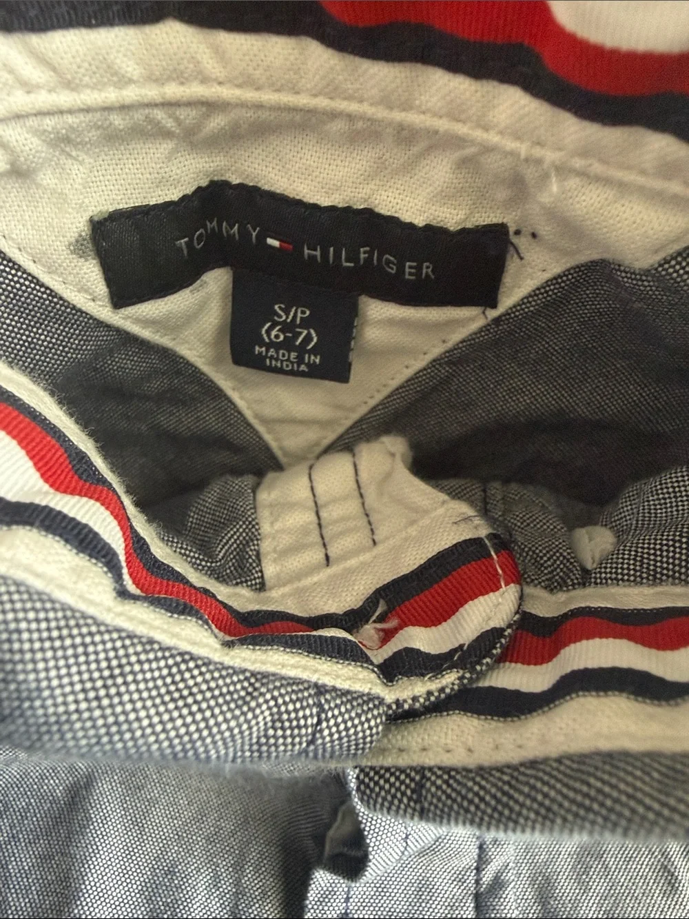 Tommy Hilfiger Boys Button-Down Shirt in Light Blue with Red Patch